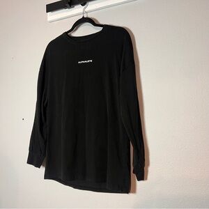 Alphalete Performance Fit Long Sleeve Tee Shirt Mens Size Small Classic Black